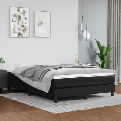 vidaXL - Pocketveringmatras - medium - full - 137x190x20 - cm - kunstleer - zwart