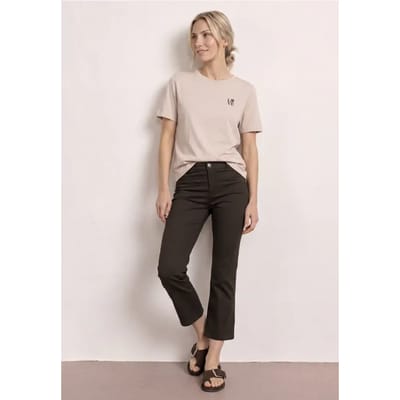 3/4 broek met flared pijpen in casual pasvorm