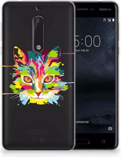 TPU Hoesje voor Nokia 5 Telefoonhoesje met Naam Cat Color