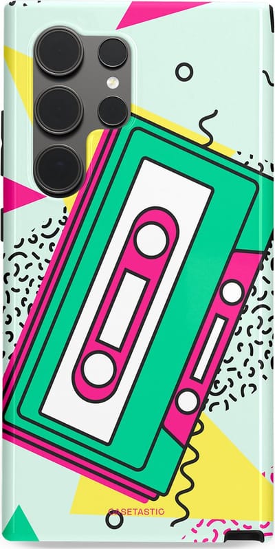 Casetastic Hoesje Geschikt voor Samsung S24 Ultra - Stijlvolle Beschermende Duo-layer Case - Retro 80s muziek