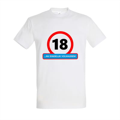 18 Jaar Verjaardag Cadeau - T-shirt 18 jaar nu eindelijk volwassen Verjaardag 18 Jaar Cadeau T-shirt Maat XL Wit