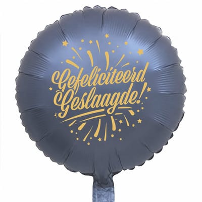 Geslaagd Folieballon – Blauw – 44 x 44cm - Diploma – Versiering – Geslaagd decoratie – Viering - Slagen – Examens – Geslaagd tekst – Decoratie - Geslaagd Versiering - Ballonnen