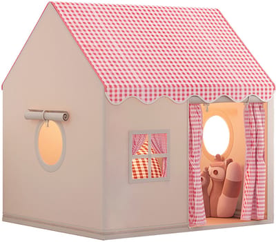 Kinderspeelhuisje voor binnen - Prinsessentent met raam - Comfortabele ruimte - Decoratie voor de kinderkamer - 120*105*128 cm -Rood