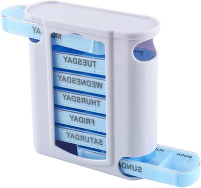 Pillendoos voor 7 dagen met vakken, handige medicijnbox voor ochtenden, middagen en avonden, ideaal voor senioren en op reis
