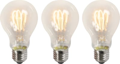 LUEDD Set van 3 E27 LED gedraaide filament lampen A60 helder 3W 210 lm 2200K