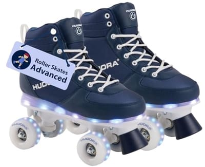 LED Rolschaatsen Advanced in Navy - Comfortabele Kinderrolschaatsen in Blauw/Wit met Verschillende Maten