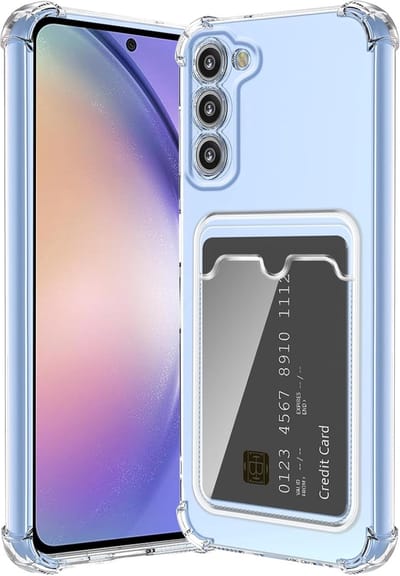 Schokbestendig TPU Hoes Kaarthouder Geschikt voor: Samsung Galaxy A56 - Transparant - Hoesje met Achterkant Pasjeshouder