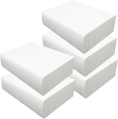 Papieren Handdoeken - Keukenpapier Servetten - Hygiënisch Werken - Extra Dik Absorberend - 5 Zakken 100 Vel - Wit