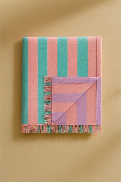 Waro - Fouta Solenza blue - roze - blauw en violet - 180 cm op 90 cm