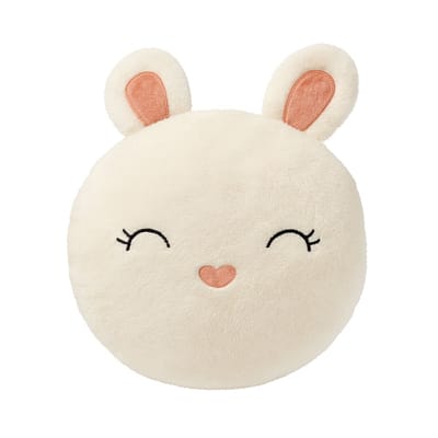 RABBIT - sierkussen Ø30 cm - rond - konijn - Snow White - wit