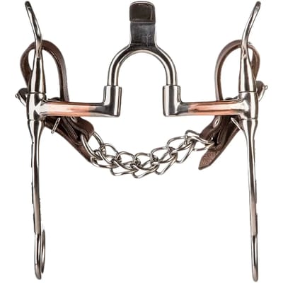 Mors western snaffle voor paard met koperen staven en middelgrote gegraveerde scharen Metalab BF