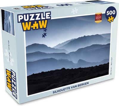 Puzzel Silhouette van bergen - Legpuzzel - Puzzel 500 stukjes