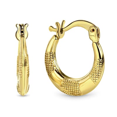 Juwelier Emo - Geelgouden Oorbellen Fantasie bewerking – 14 Karaat - Diameter 12 MM