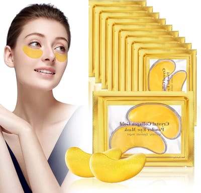 24K Gouden Onder-Oog Behandelmasks, 10 Paar Natuurlijke Gel Patches voor Rimpels, Donkere Kringen en Hydratatie van de Huid