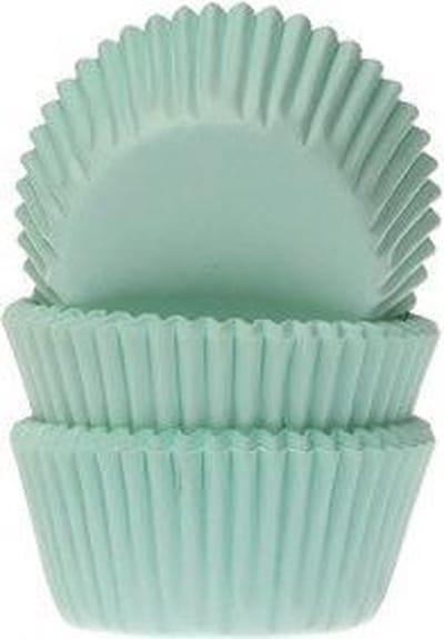 House of Marie Mini Cupcake Vormpjes - Mint - pk/60 - Baking Cups voor Muffins en Cupcakes