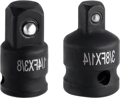 Impact Socket Adapter Set - 1/4"F naar 3/8"M en 3/8"F naar 1/4"M Reducers voor Slagschroevendraaiers, Boormachines en Handgereedschap