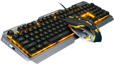 NAXSIR Mechanisch Gaming Toetsenbord en Muis Set - USB Kabel, 4x DPI Instelbaar (1000-3200), Kraakvolle Ademlucht-LED Effecten