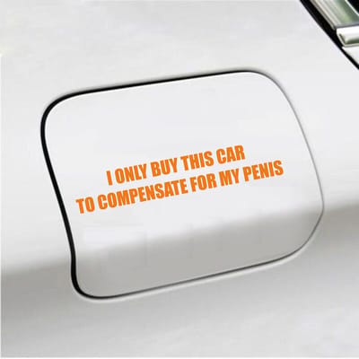 Bumpersticker - I Only Buy This Car - 3,5 X 19,6 - Oranje