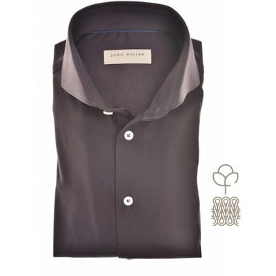 John Miller Overhemd Sophisticated Knit Shirt Donker Bruin / male
