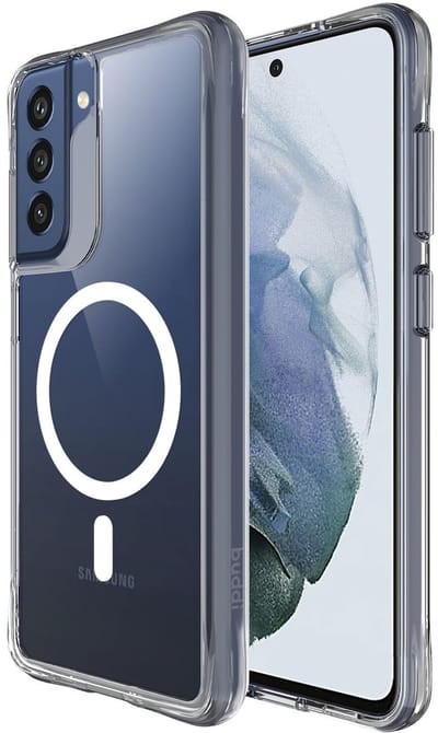 Buddi Core - Hoesje Geschikt voor Samsung Galaxy S21 FE - Compatibel met MagSafe - Back Cover met Magneet - Doorzichtige Telefoonhoes - Beschermhoes - Transparant
