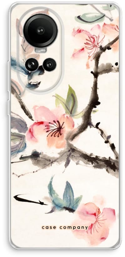Case Company® - Hoesje geschikt voor Oppo Reno 10 hoesje - Japanse bloemen - Soft Cover Telefoonhoesje - Bescherming aan alle Kanten en Schermrand