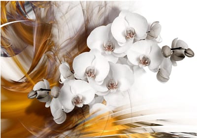 Fotobehangkoning - Behang - Vliesbehang - Fotobehang Orchidee - Orchideeën Kunst - Orchid on fire - 150 x 105 cm