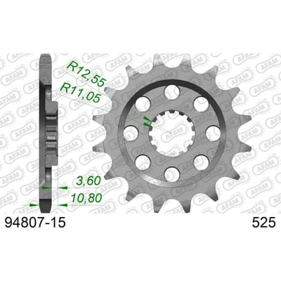 Stalen motortandwiel voor Afam 525 15 dents