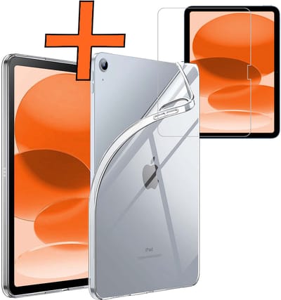 Hoesje - Geschikt voor Apple iPad A16/A18 (2025/2026) - 11 inch (11e & 12e generatie) - Met Screenprotector - Siliconen Backcover - Shockproof Case - Tablet Hoes - Shockbestendige Back Cover - Transparant