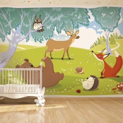 200cm X 140cm - Fotobehang - Vliesbehang, Grappige dieren , kinderkamer, premium print, geen behangtafel nodig, scherp geprijsd