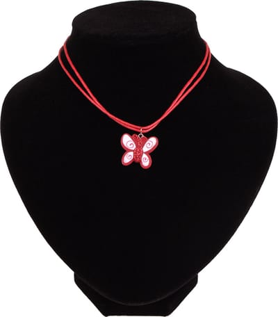 Kinderketting rood met vlinder