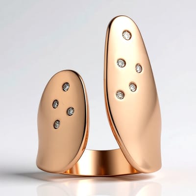 Cavill - Moderne Ring - 925 Sterling Zilver Rosé Verguld - 0,085 ct Argyle de France Diamanten - Ronde Briljant Bezelzet