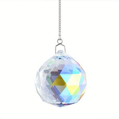 Pendentif Prisme Transparent Perle de Lumière Attrape-Soleil, Artefact Créateur d'Arc-en-Ciel, Décoration d'Ambiance pour Mariage, Maison, Fête.