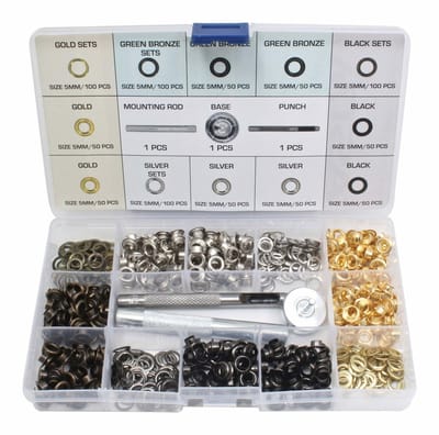 oogjespons set 403 delig - zeilringen - zeilogen set - doorvoertules - grommet set - asta