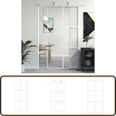 vidaXL Schuifdeur - 102,5x205 cm - Glas en Aluminium Schuifdeur - Glazen Schuifdeur - Binnendeur - Schuifpui - Interieurdesign