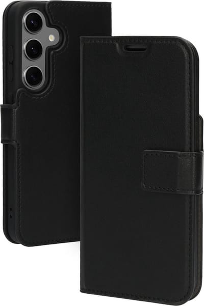 Mobiparts hoesje geschikt voor Samsung Galaxy S24 - Wallet/Boekhoesje - Eco Leer - Magneet Sluiting - Opberg vakken - Zwart