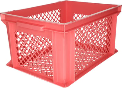 Benson Fietskrat - roze - lichtgewicht - 40x30x22 cm - melkkrat