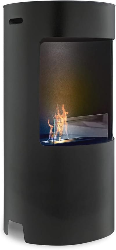 Staande bio-ethanol open haard van roestvrij staal en gehard glas - Duurzaam en veilig