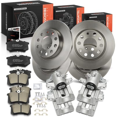 Frankberg 2x Remklauw+2x Remmen+4x Remblokken Achter voor Audi