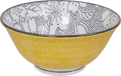 Tokyo Design Studio - Mixed Bowls - Dot Sakura Zwart/Geel -14.8x6.8cm - 500ml