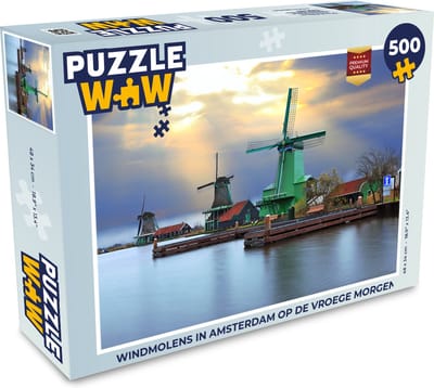 Puzzel Windmolens in Amsterdam op de vroege morgen - Legpuzzel - Puzzel 500 stukjes