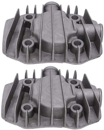 Dailygoods- Cilinderkop 2 Stuks - Luchtcompressor - Gegoten Aluminium - Draadspecificatie G3/8 inch - Binnendiameter 16,5 mm - Middengatafstand 48 x 62 mm - Luchtcompressoronderdeel
