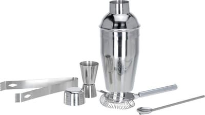 Cocktailshaker set 5-delig roestvrij staal