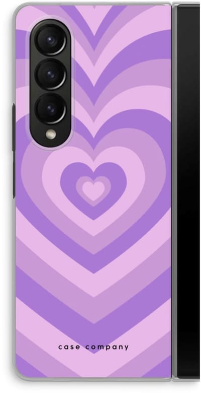 Case Company® - Hoesje geschikt voor Samsung Galaxy Z Fold4 hoesje - Hart Paars - Soft Cover Telefoonhoesje - Bescherming aan alle Kanten en Schermrand