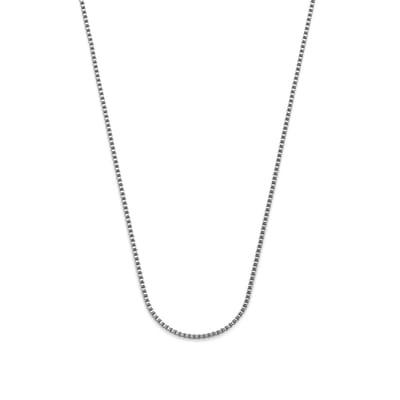 Frank 1967 7FN-0078 – Heren Ketting – Box Chain – Zilverkleurig Roestvrij Staal – 1,5 mm – 50+5 cm – Cadeau voor Mannen