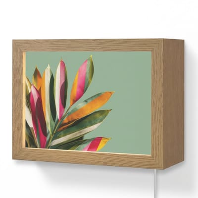 Wandlamp 20x15 cm - Oplaadbaar - Bladeren - Tak - Kleurrijk - Wandlampen binnen woonkamer - Slaapkamer lamp met kabel - Decoratieve nachtlamp - Vloerlamp snoer