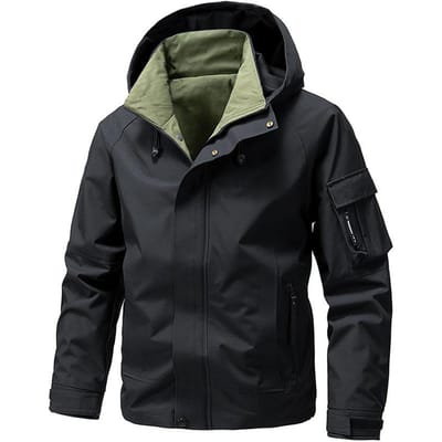 Lente en Herfst Hooded Jas Heren Casual Veelzijdig Werkjas Mode Sport Simpel Buiten Schokbestendige Kleding 5XL black