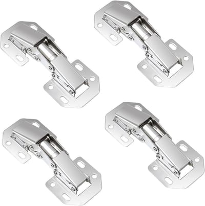 Set van 4 Scharnieren voor Meubels, Geschikt voor Keukenkasten en Kastdeuren, Ideaal voor een Gemakkelijke Opening en Sluiting