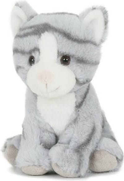 Semo Knuffel Kat - grijs - pluche - 18 cm - poes knuffeldier