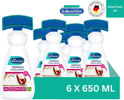 Dr. Beckmann Vlekverwijderaar Tapijt met Borstel – 6 x 650 ml Voordeelverpakking