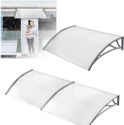 Transparante Deurluifel 150x100cm - Polycarbonaat Regen- en Zonwering voor Buitendeur en Balkon